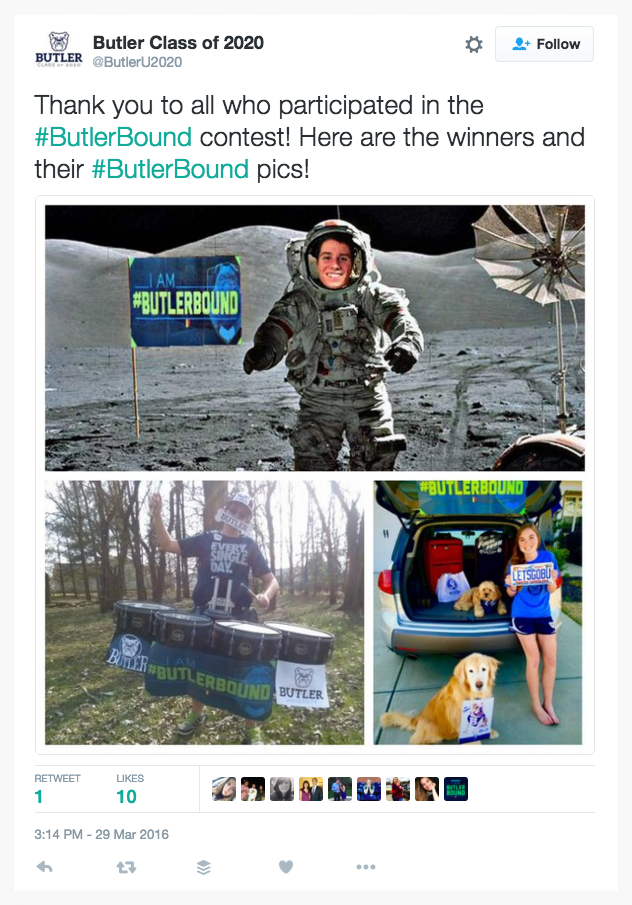 Engage your admitted students with user generated content.
